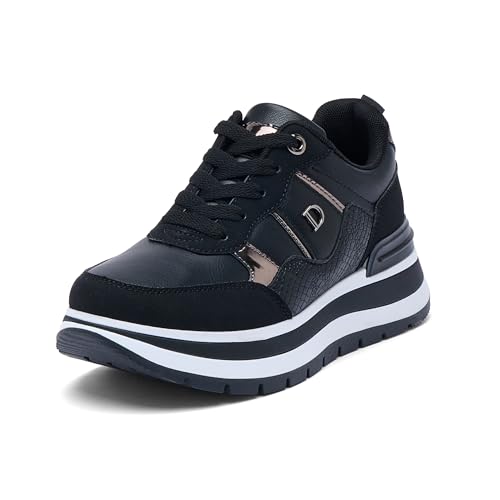 JOMIX Turnschuhe Damen Leicht Sportschuhe Sneaker rutschfeste Laufschuhe Trainers Fitness Gym Straßen Outdoor (Schwarz, 40EU, WSC250048) von JOMIX