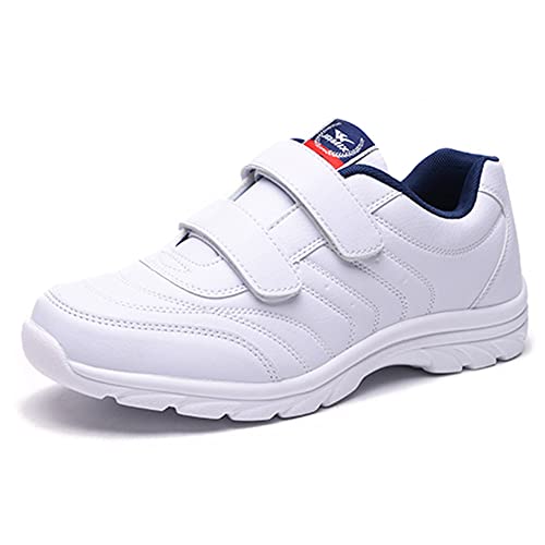 JOMIX Turnschuhe Weiss Herren Sneaker Weiss Sportschuhe Laufschuhe Straßenlaufschuhe Sneaker mit Klettverschluss Atmungsaktiv Slip-On-Schuhe (Weiß, 41 EU, U210) von JOMIX