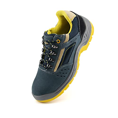 JOMIX Unisex Herren Damen Arbeitsschuhe S1P SRC Hochwertige Sicherheitsschuhe Dauerhafte Stahlkappenschuhe (02 Grün Gelb, 42 EU) von JOMIX