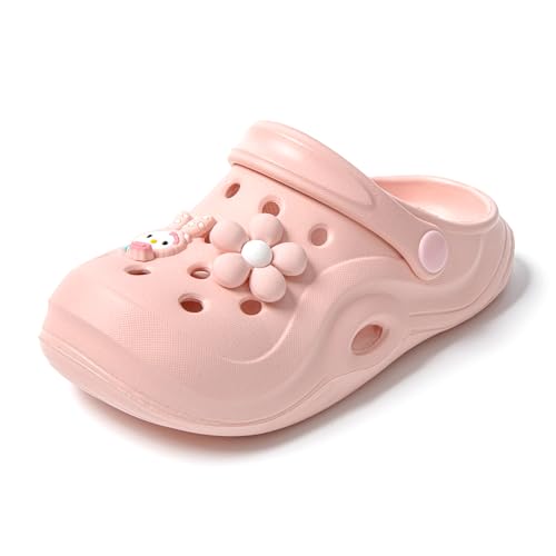 JOMIX Unisex Kinder Classic Clogs - Jungen Mädchen Sommer Süße Hausschuhe Leichte Eva Bunte Sandalen Rutschfeste Atmungsaktive Strand Gartenschuhe SP9044 (Rosa, 28-29EU) von JOMIX