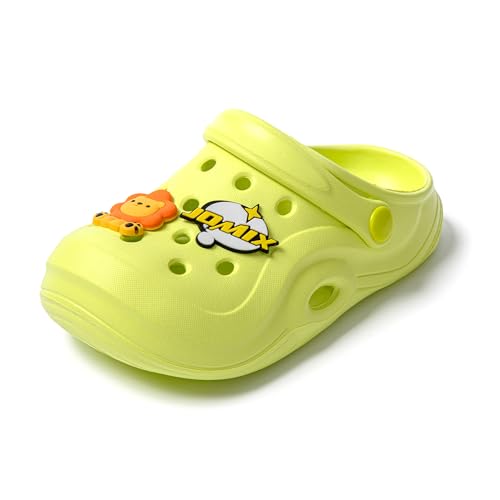 JOMIX Unisex Kinder Classic Clogs - Jungen Mädchen Sommer Süße Hausschuhe Leichte Eva Bunte Sandalen Rutschfeste Atmungsaktive Strand Gartenschuhe SP9044 (Grün, 24-25EU) von JOMIX