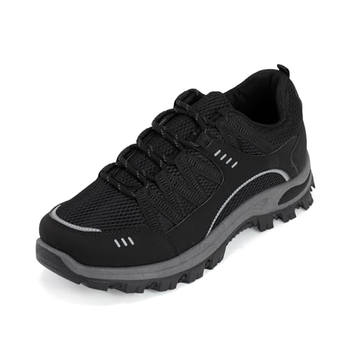 JOMIX Trekkingschuhe Herren Leichte Hiking Schuhe Wandern Trekking Bergsteigen Atmungsaktiv rutschfest Komfortabel Robuste Wanderschuhe Sneakers für Reisen Camping und Alltag MOS250648 Schwarz 43 von JOMIX