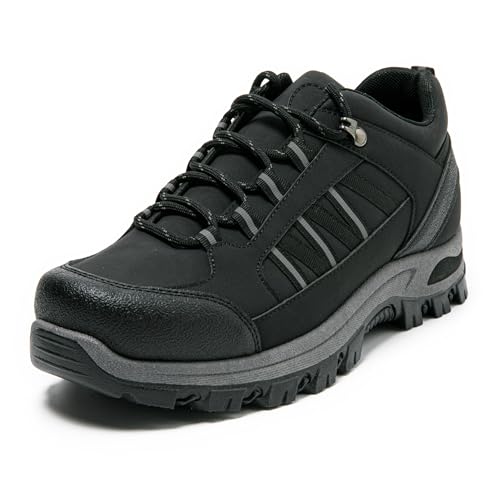 JOMIX Wanderschuhe Herren Trekkingschuhe Outdoor rutschfest Leicht Atmungsaktiv Bequeme Men's Hiking Shoes Schuhe Sportschuhe für Trekking Wandern Camping Freizeit MOS255034 Schwarz 45 von JOMIX