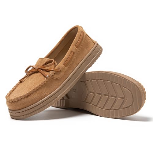 JOMIX Winter Halbschuhe Pantoletten Kuschelige Hausschuhe Damen Hausschuhe Gäste Slippers Kuschelhausschuhe Mädchen Mokassins Hüttenschuhe (Braun, 37 EU, MD1046) von JOMIX