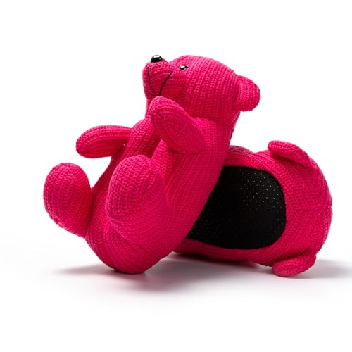 JOMIX Winter Hausschuhe Damen Bären Lustige Pantoffeln Warme Tieren Hüttenschuhe Bunte Slippers Indoor (Fuchsia, 36/37 EU) von JOMIX