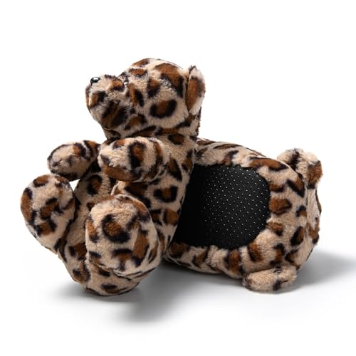 JOMIX Winter Hausschuhe Damen Bären Lustige Pantoffeln Warme Tieren Hüttenschuhe Bunte Slippers Indoor (Leopard, 36/37 EU) von JOMIX