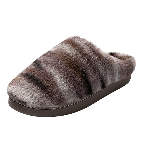 JOMIX Winter Hausschuhe Damen Jupiter Warme Plüsch Pantoffeln Weiche Puschen Slippers Indoor (Braun, 39 EU) von JOMIX