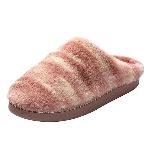 JOMIX Winter Hausschuhe Damen Jupiter Warme Plüsch Pantoffeln Weiche Puschen Slippers Indoor (Rosa, 39 EU) von JOMIX