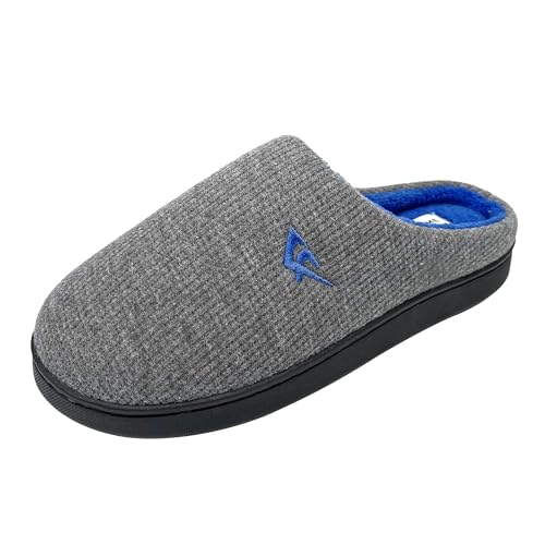 JOMIX Herren-Hausschuhe Damen Lammfell Hausschuhe Winter Pantoffeln Slippers Plüsch Slipper Indoor (Grau Blau 39EU, X009) von JOMIX