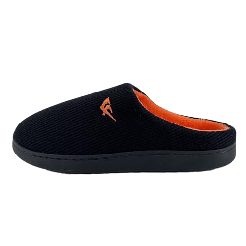 JOMIX Unisex Hausschuhe Herren Damen Winter Warme Baumwolle Pantoffeln Weiche Puschen Slippers Indoor (Schwarz Orange Größe Klein 1 Nummer, 45 EU) von JOMIX