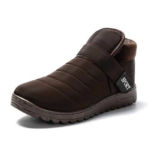 JOMIX Wanderschuhe Outdoor Schneestiefel 42 Winterstiefel Herren Gefüttert und Wasserdicht (Braun 42 EU) von JOMIX