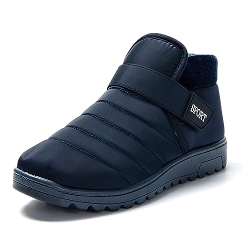 JOMIX Winter Schuhe Herren Antirutsch Sohle Outdoor Wasserdichte Winterstiefel 42 (Navy 42 EU) von JOMIX