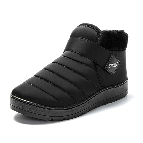 JOMIX Boots Winterstiefel Outdoor Winterschuhe Herren Gefüttert Schneestiefel (Schwarz 45 EU) von JOMIX