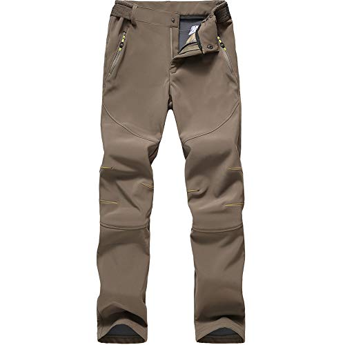 JOMLUN Damen Wanderhose Outdoorhose Wasserdicht Softshellhose Ski Hosen Gefüttert Fleece Winter Warm Winterhose Trekkinghose Funktionshose Schnelltrocknend Snowboardhose von JOMLUN