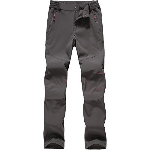 JOMLUN Damen Wanderhose Outdoorhose Wasserdicht Softshellhose Ski Hosen Gefüttert Fleece Winter Warm Winterhose Trekkinghose Funktionshose Schnelltrocknend Snowboardhose von JOMLUN