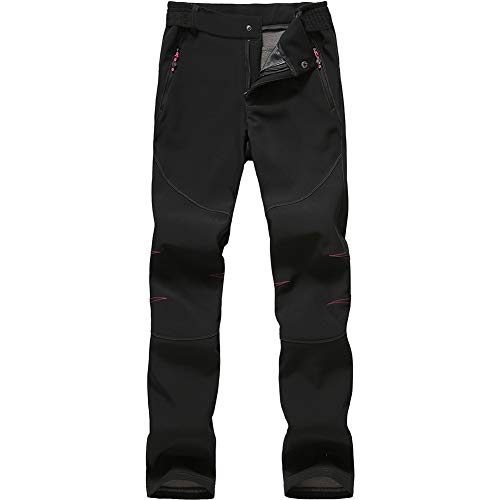 JOMLUN Damen Wanderhose Outdoorhose Wasserdicht Softshellhose Ski Hosen Gefüttert Fleece Winter Warm Winterhose Trekkinghose Funktionshose Schnelltrocknend Snowboardhose von JOMLUN