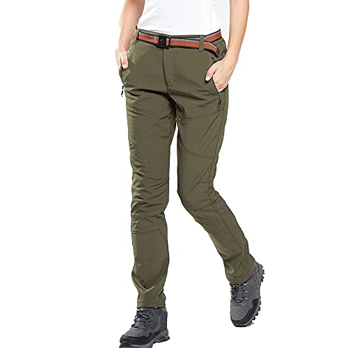 JOMLUN Damen Wanderhose Outdoorhose Wasserdicht Softshellhose Warm Gefüttert Skihose Winddicht Funktionshose Winter Trekkinghose von JOMLUN