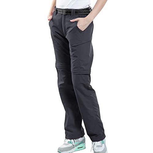 JOMLUN Damen Wanderhose Zip Off Leichte Atmungsaktiv Schnell Trockend Trekkinghose Abnehmbar Funktionshose Stretch Sommer Outdoorhose von JOMLUN