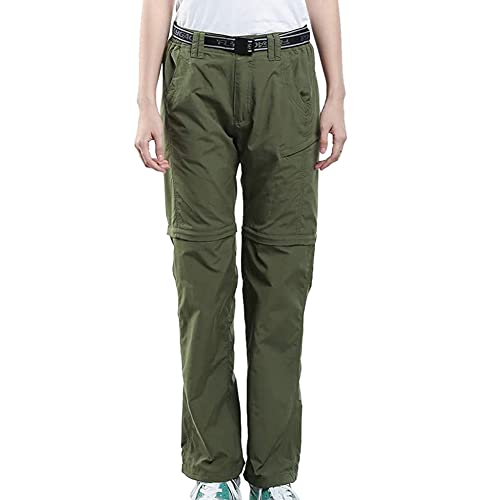 JOMLUN Damen Wanderhose Zip Off Leichte Atmungsaktiv Schnell Trockend Trekkinghose Abnehmbar Funktionshose Stretch Sommer Outdoorhose von JOMLUN
