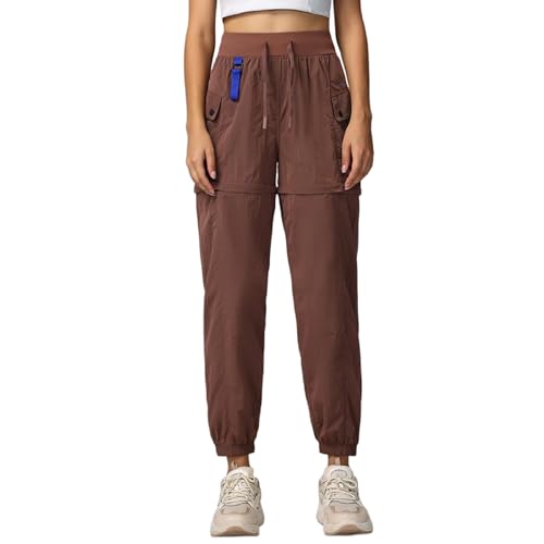 JOMLUN Damen Wanderhose Zip Off Trekkinghose Abnehmbar Zip Off Outdoorhose Sommer Funktionshose Leichte Atmungsaktiv Schnell Trockendhose von JOMLUN
