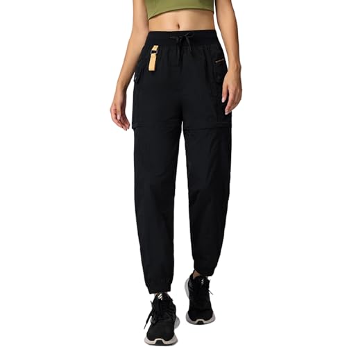 JOMLUN Damen Wanderhose Zip Off Trekkinghose Abnehmbar Zip Off Outdoorhose Sommer Funktionshose Leichte Atmungsaktiv Schnell Trockendhose von JOMLUN