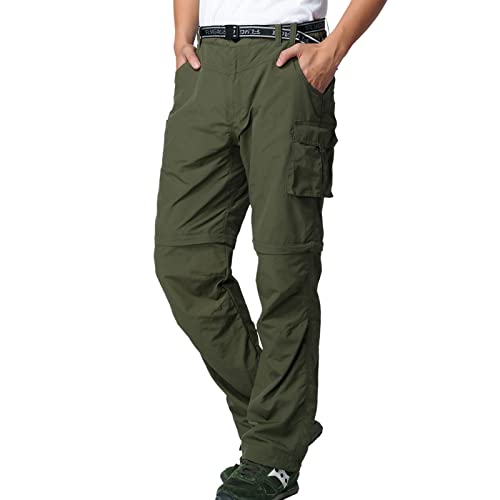 JOMLUN Herren Wanderhose Zip Off Leichte Atmungsaktiv Schnell Trockend Trekkinghose Abnehmbar Funktionshose Stretch Sommer Outdoorhose von JOMLUN