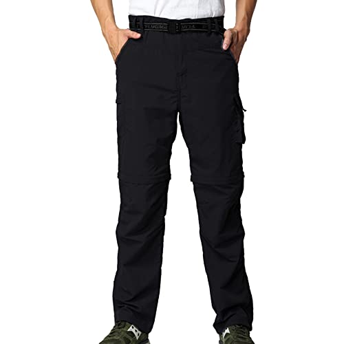 Herren Wanderhose Zip Off Leichte Atmungsaktiv Schnell Trockend Trekkinghose Abnehmbar Funktionshose Stretch Sommer Outdoorhose von JOMLUN