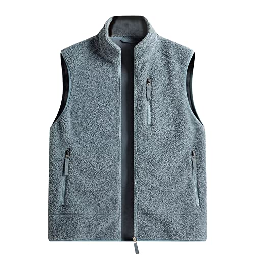 JOMLUN Teddy Fleece Weste Damen Herren Ärmellos Kapuze Warm Leicht Casual Herbst Winter Jacke Einfarbige Weste von JOMLUN