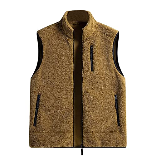 JOMLUN Teddy Fleece Weste Damen Herren Ärmellos Kapuze Warm Leicht Casual Herbst Winter Jacke Einfarbige Weste von JOMLUN