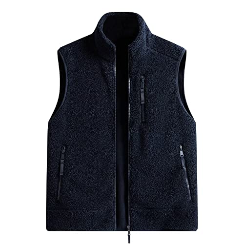 JOMLUN Teddy Fleece Weste Damen Herren Ärmellos Kapuze Warm Leicht Casual Herbst Winter Jacke Einfarbige Weste von JOMLUN