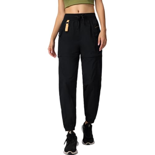 JOMLUN Wanderhose Damen Zip Off Leichte Abnehmbar Cargohose Outdoor Hosen für Damen wasserdichte Trekkinghose Sommer Atmungsaktiv Schnell Trockend von JOMLUN