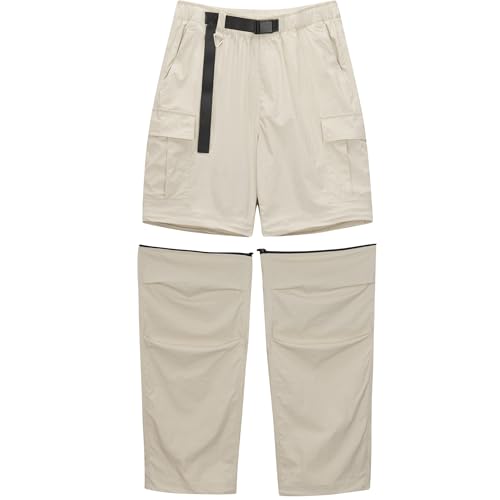 JOMLUN Wanderhose Damen Zip Off Leichte Abnehmbar Cargohose Trekkinghose Damen Sommer wasserdichte Outdoor Hosen für Damen Atmungsaktiv Schnell Trockend Hiking Pants Funktionshose von JOMLUN