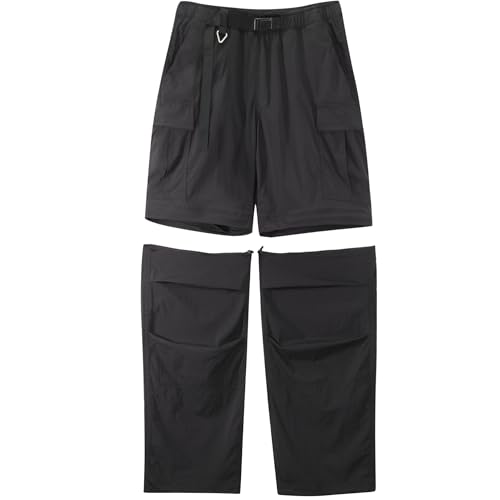 JOMLUN Wanderhose Damen Zip Off Leichte Abnehmbar Cargohose Trekkinghose Damen Sommer wasserdichte Outdoor Hosen für Damen Atmungsaktiv Schnell Trockend Hiking Pants Funktionshose von JOMLUN