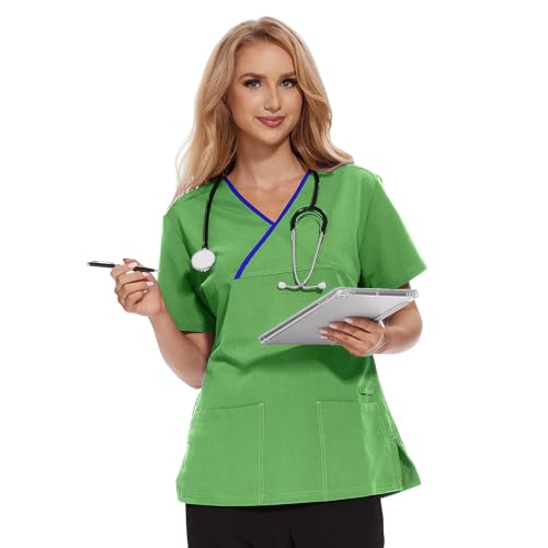 JONATHAN UNIFORM Kasacks Damen Pflege Günstig Krankenschwester Kasack Bunt 2 Taschen Berufskleidung für Altenpflege Zahnarzt Tunika Damen Kurzam in 6 Farben lieferbar von JONATHAN UNIFORM
