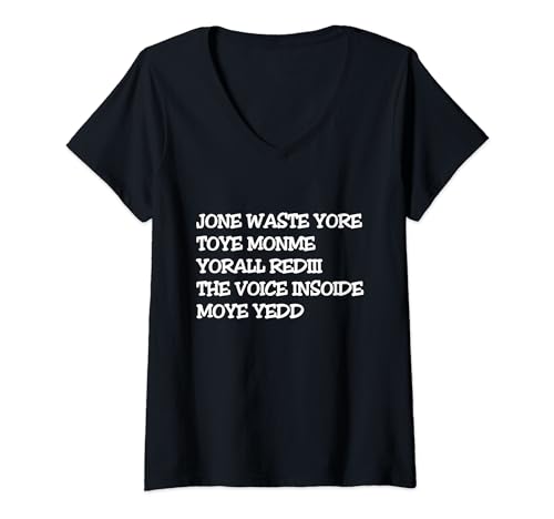 Damen JONE WASTE YORE TOYE MONME YORALL REDIII T-Shirt mit V-Ausschnitt Damen JONE WASTE YORE TOYE MONME YORALL REDIII T-Shirt mit V-Ausschnitt von JONE WASTE YORE TOYE MONME VOICE INSOIDE MOYE YEDD