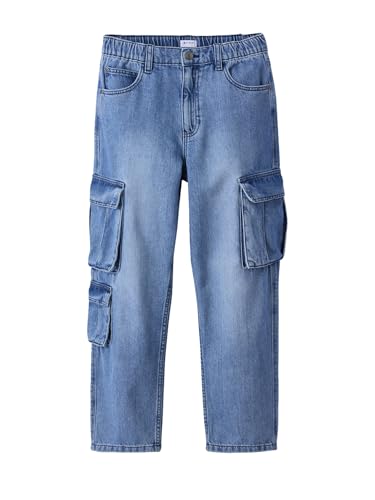 JONEN Jungen Cargo-Jeans, Loose-Fit Gebleicht 140 von JONEN