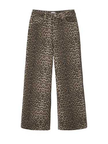 JONEN Weite Mädchen Hose mit Leoprint beige/Leo 134 von JONEN