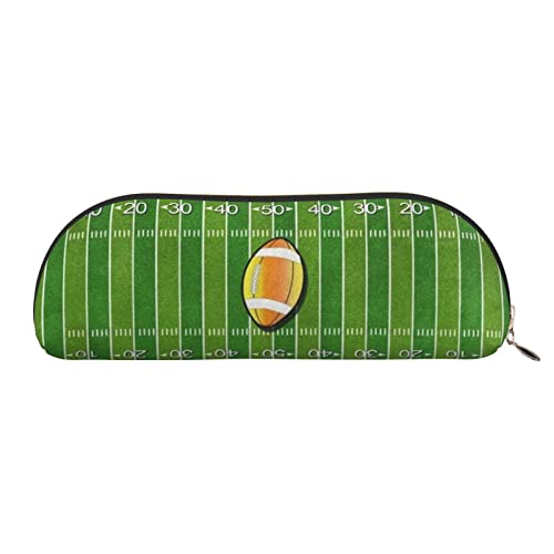 American Football Field Ball Sport Leder halbrunde Aufbewahrungstasche – Stilvolle und funktionale Bleistifttasche, Aufbewahrungstasche, Make-up-Tasche, Mehrzweck-Organizer, Tasche, vielseitige von JONGYA