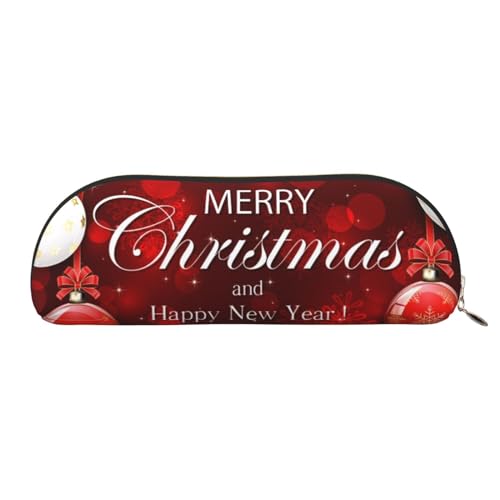 Aufbewahrungstasche aus Leder mit Weihnachtsbällchen, halbrund, stilvolle und funktionale Bleistifttasche, Aufbewahrungstasche, Make-up-Tasche, Mehrzweck-Organizer-Tasche, vielseitige Make-up-Tasche, von JONGYA