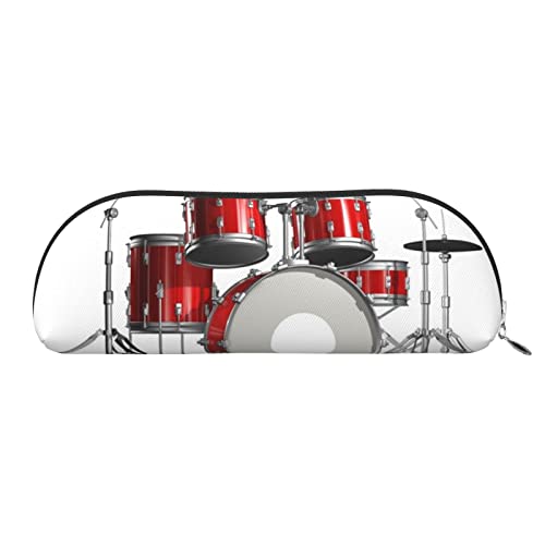 Cool Drum Set Leder halbrunde Aufbewahrungstasche – Stilvolle und funktionale Bleistifttasche, Aufbewahrungstasche, Make-up-Tasche, Mehrzweck-Organizer, Tasche, vielseitige Make-up-Tasche, silber, von JONGYA