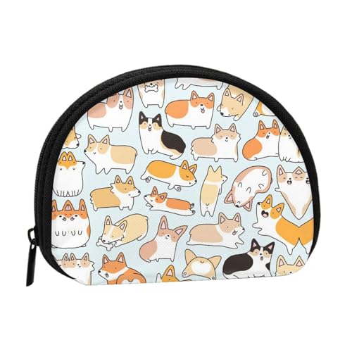 Corgi Pattern Printed Seashell Portable Mini Change Storage Bag, Durable And Portable von JONGYA