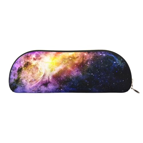 Galaxy in The Universe Leder-Aufbewahrungstasche, halbrund, stilvolle und funktionale Bleistifttasche, Aufbewahrungstasche, Make-up-Tasche, Mehrzweck-Organizer, vielseitige Make-up-Tasche, gold, von JONGYA