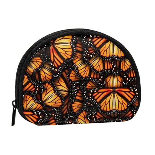 Heaps Of Orange Monarch Butterflies Printed Seashell Portable Mini Change Storage Bag, Durable And Portable von JONGYA