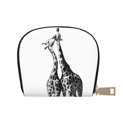 JONGYA Blaue Libelle Stilvolle bedruckte Ledertasche mit 12 Fächern für Karten und kleine Objekte., Afrikanische Giraffe, Einheitsgröße, Visitenkartenhalter von JONGYA