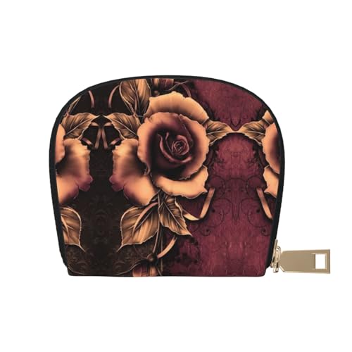 JONGYA Blaugrün und Gold Marmor stilvolle bedruckte Ledertasche mit 12 Fächern für Karten und kleine Objekte., Gothic Rose, Einheitsgröße, Visitenkartenhalter von JONGYA