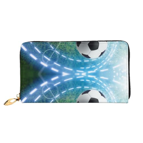 JONGYA Framing Lilac Flowers in Blossom Printed Leather Long Handheld Wallet with Full Print, Showcasing Fashion and Creativity, Fußball-Sportball, Einheitsgröße von JONGYA