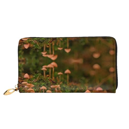 JONGYA Framing Lilac Flowers in Blossom Printed Leather Long Handheld Wallet with Full Print, Showcasing Fashion and Creativity, Wilder Pilz, Einheitsgröße von JONGYA