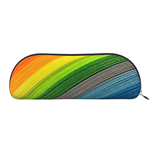 JONGYA Halbrunde Aufbewahrungstasche aus Leder in Regenbogenfarben, gestreift, stilvolle und funktionale Federmäppchen, Aufbewahrungstasche, Make-up-Tasche, Mehrzweck-Organizer-Tasche, vielseitige von JONGYA