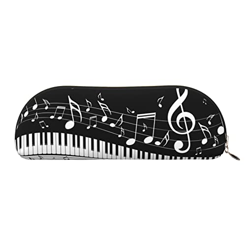 JONGYA Halbrunde Aufbewahrungstasche aus Leder mit Klaviertasten mit Musiknoten, stilvolle und funktionale Bleistifttasche, Aufbewahrungstasche, Make-up-Tasche, Mehrzweck-Organizer, vielseitige von JONGYA