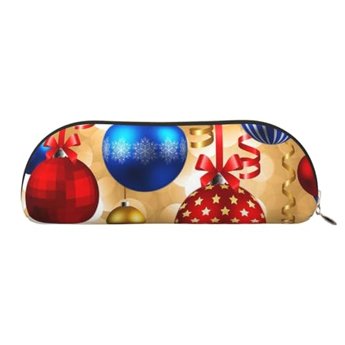 JONGYA Merry Christmas Leder-Aufbewahrungstasche, halbrund, stilvolle und funktionale Federmäppchen, Aufbewahrungstasche, Make-up-Tasche, Mehrzweck-Organizer-Tasche, vielseitige Make-up-Tasche, gold, von JONGYA